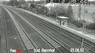 Super sex voyeur security video from a train station