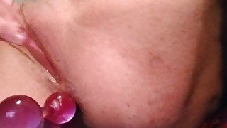 Rubbing my huge clit and cumming three times