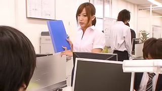 Randy Asian MILF Gets Horny and Gets Fucked in the Office