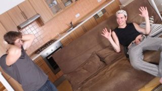 Caleb Moreton and Thomas fuck around on the couch