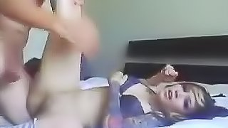 Nailing her teen vagina from behind