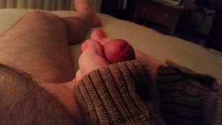 Leg warmer footjob with cumshot
