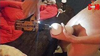 I attached a Tenga Flex to my work drill. An It actaully made my big white cock cum so hard.