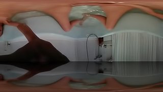 Cute Girl fingers her pussy in the bathtub