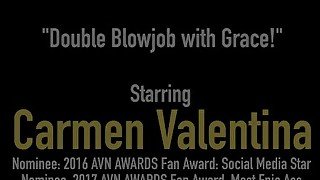 Hot Carmen Valentina & Grace Evangeline Mouth Fuck A Cock!