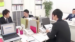 Japanese chick decides to finally sit down on the erected cock