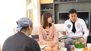 Miyasugi Eri shows off her gaping vagina before being fucked hard