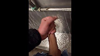 Hot Guy Masturbating in a dirty PUBLIC TOILET while on holiday in Germany
