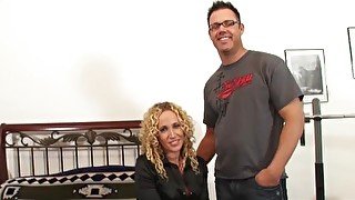 Curly haired MILF gets fucked and facialized
